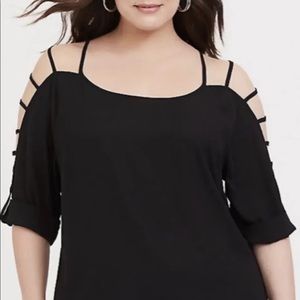 Torrid Plus Size Ladder Sleeve Sheer Georgette Blouse - Size 3 - New With Tags